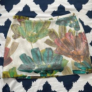 XL Kenneth Cole Floral Sequin Skirt